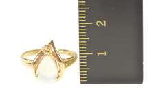 14K Yellow Gold Pear Natural Opal Diamond Accent Statement Ring
