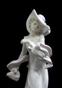 Springtime Stroll with Pup 12inc Porcelain Figurine