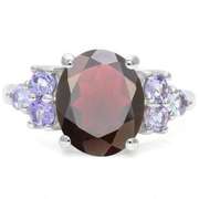 Garnet and Tanzanite Sterling Ring