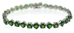 Sterling Silver Green Tourmaline Tennis Bracelet