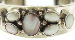 Nakai Navajo Sterling Silver Mop Cuff Bracelet