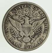 1907-D Barber Head Silver Half Dollar - Circulated