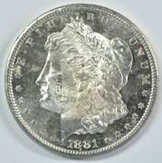 DMPL Cameo BU 1881-S Morgan Silver Dollar