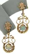 Vintage Opal Dangle Screw Back Earrings