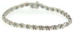 Elegant White Gold Diamond X Link Bracelet