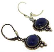 Sterling Silver Lapis Dangle Earrings