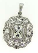 Sterling Silver White Topaz Pendant