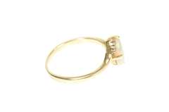14K Yellow Gold Natural Opal Diamond Bypass Statement Ring