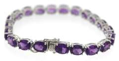 Sterling Silver Amethyst Tennis Bracelet