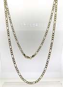 Elegant Yellow Gold Figaro Chain Necklace
