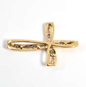 Sparkling Gold and CZ Cross  Pendant