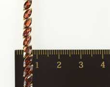 14K Yellow Gold Marquise Garnet Encrusted Fancy Tennis Bracelet