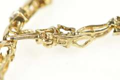 14K Yellow Gold 1.00 Ctw Flower Diamond Wavy Design Tennis Bracelet