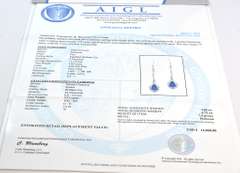 Tanzanite & Diamond Earrings in Platinum