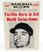 1961 Baseball Scoops Furillo Hero World Series Baseball Card