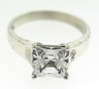 Set of 4 Sterling Silver CZ Rings