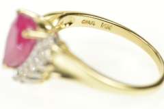 14K Yellow Gold 2.69 Ctw Pear Natural Ruby Diamond Engagement Ring