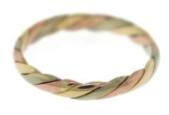Simple 14kt Tri-Color Gold Twisted Band