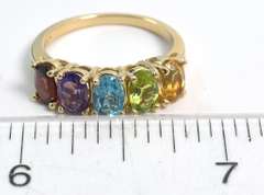 Vibrant Multi-Stone Ring in 14KT Yellow Gold