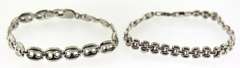 Lot of 2 Sterling Silver Link Bracelets