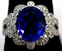 Platinum Tanzanite & Diamond Ring