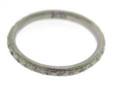 Classic Platinum Engraved & Milgrain Band