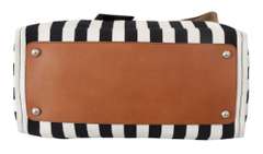 DOLCE & GABBANA  Black White Stripes Shopping Borse Women Tote Cotton Bag