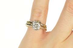 Platinum 1.00 Ct Diamond Bamboo Bridal Set Engagement Ring