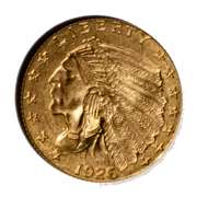 Bizarre Planchet 1926 BU $ 2 1/2 US Gold Quarter Eagle