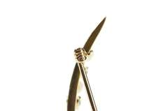 14K Yellow Gold Victorian Pearl Iolite Moon Statement Pin/Brooch