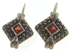 Sterling Silver Red Spinel Earrings