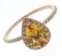 Stunning Citrine w Diamond Halo Ring