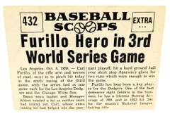 1961 Baseball Scoops Furillo Hero World Series Baseball Card