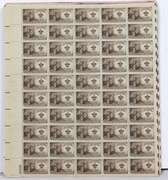 $75 Face Value In Mint Full Gum 3 Cent US Comm Sheets