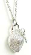 Sterling 3/4 CTTW Pave Diamond Heart Pendant & Chain