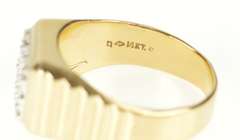 14K Yellow Gold 0.48 Ctw Squared Diamond Cluster Men's Ring