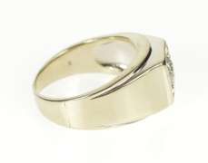 14K White Gold 0.58 Ct Men's Diamond Solitaire Squared Wedding Ring