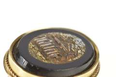 14K Yellow Gold Ornate Scene Italian Micro Mosaic Inlay Pin/Brooch