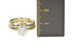 Platinum 1.00 Ct Diamond Bamboo Bridal Set Engagement Ring