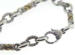 925/18kt Textured Link Bracelet