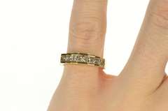 14K Yellow Gold 0.85 Ctw Princess Diamond Wedding Band Ring
