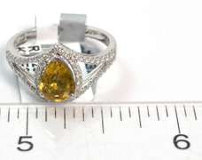 Platinum Yellow Sapphire & Diamond Ring