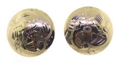 Beautiful Etched Floral 21mm Domed Disc Stud