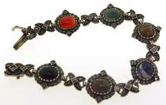 Sterling Silver Marcasite Gemstone Bracelet