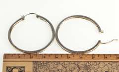 14K White Gold 0.99 Ctw Diamond Channel Inset Fashion Hoop Earrings