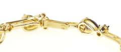 14K Yellow Gold Pear Tanzanite Diamond Accent Bar Link Bracelet