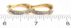 Diamond Elongated Hoop Earrings in 14KT Gold