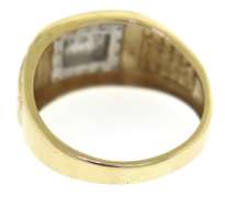 Gent's Pave Diamond Ring w Textured Shoulders