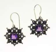 Sterling Silver Amethyst Drop Earrings