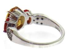 Sterling Silver Citrine and pink SApphire Ring